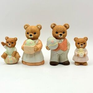Homco Vintage Easter Bears Porcelain Figurines #1430, set of 4